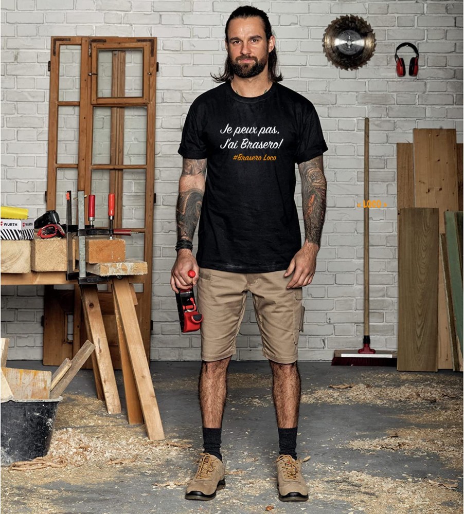 Tee shirt BRASERO LOCO, tee shirt pour les adeptes du barbecue et des grillades
